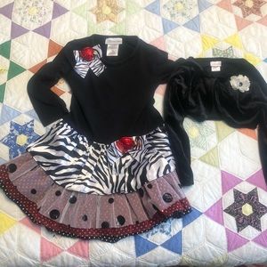 4T Girls Bonnie Jean black dress youngland bolero